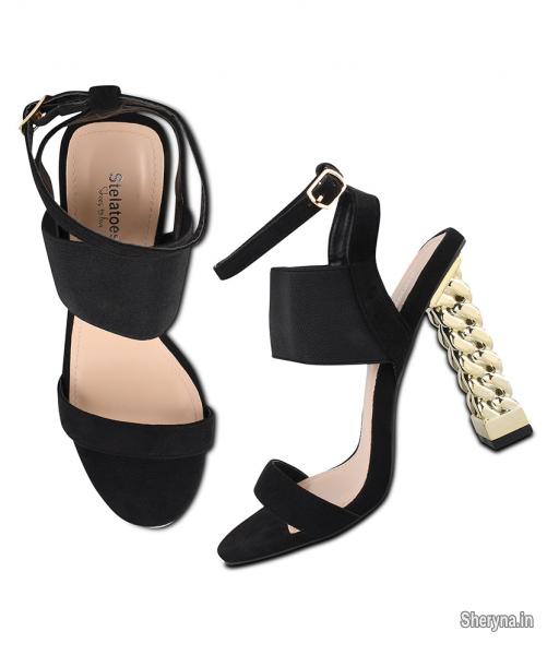 Buy Gold-Toned Heeled Sandals for Women by Five By Inc.5 Online | Ajio.com